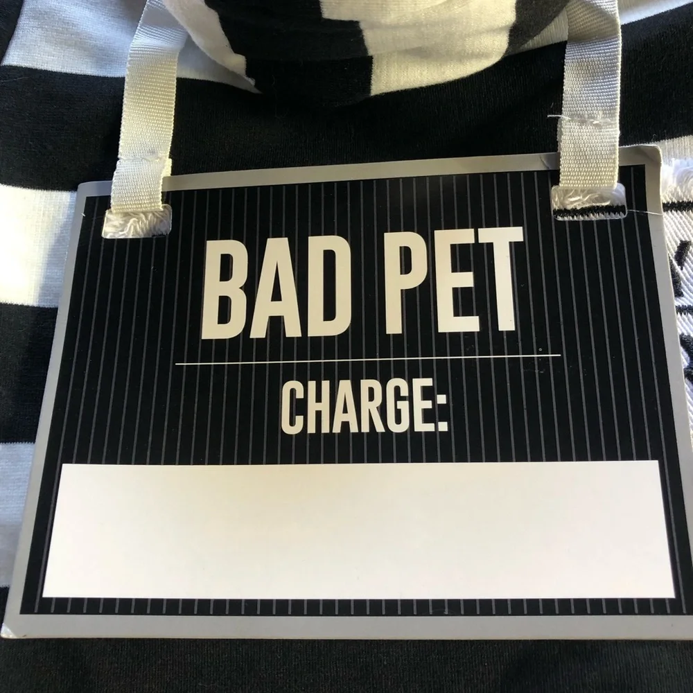 NWT Halloween prisoner dog costume L